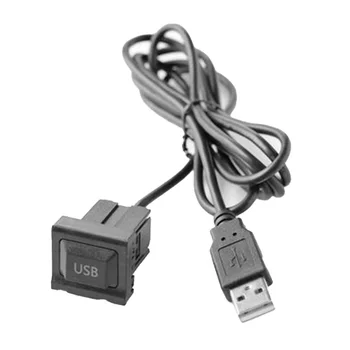 1бр 1 × USB с пылезащитной капак Теглене кабели за скрит монтаж в табло Двоен разклонител Висококачествен USB кабел-адаптер за USB порт