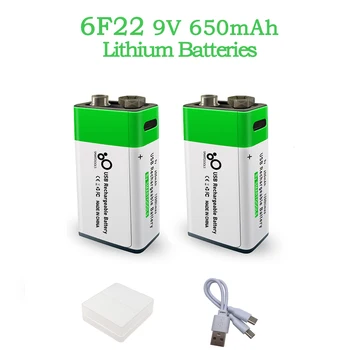 2-10 бр 9V 6F22 Акумулаторна батерия 650 mah Micro USB за Зареждане на литиево-йонни батерии за играчка дистанционно управление микрофон KTV