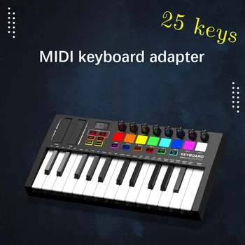 25-ключ клавиатура MIDI Клавиатура Професионална Електронна Музика Умен Преносим Аранжор Pad Вид Клавиатура-COLED Дисплей Давана на Дръжка Бутон