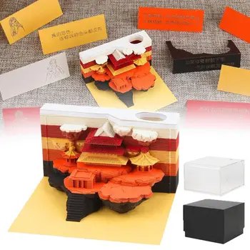3D Бележник Въздушен Замък Скулптура Календар Бележник за водене на записки Модел Бележка Изкуство Потребителски Блок Бележка Подаръци за приятелите на Инструмент за украса на офис