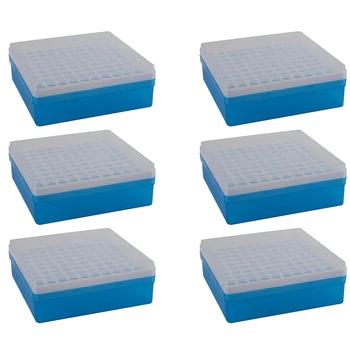 6X Пластмасов квадратен от 100 Позиции Лабораторен калъф за центрифужной епруветки с обем 1,5 мл