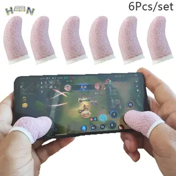 6шт защитени от изпотяване ръкавици за мобилни игри с ръкав за палеца, чувствителни на докосване на екрана