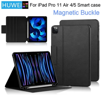 HUWEI За iPad 5 Air 2022 Air 4 Калъф Air 4th 5th 10,9-инчов iPad Pro 11 2018 2020 2021 с Магнитна Ключалка-Държач за Моливи