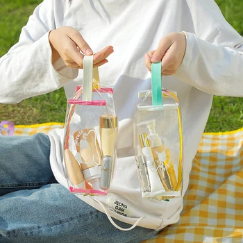 Ins PVC Прозрачни Дамски козметични чанти с Голям Капацитет, Водоустойчив Пътна Косметичка, Чанти За Измиване, Студентски молив случай