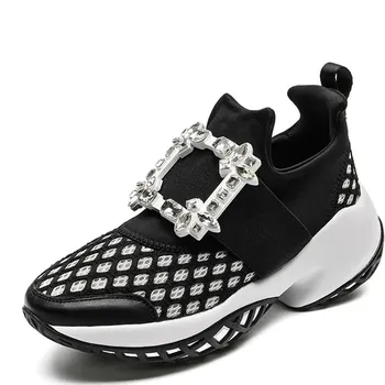 MODX 2023 Окото дизайн маратонки, Маратонки на платформа с кристал в ключалката масивни дамски маратонки с дебела подметка вулканизированная ежедневни обувки