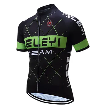 Teleyi Лятна Велосипедна фланелка от 100% полиестер, трикотажная риза за спортни състезания с велосипеди, Дишаща велосипедна дрехи, Мотор, спортно облекло