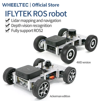 WHEELTEC IFLYTEK РОС робот Акерман с пълно задвижване, картографски навигация, шаси смарт автомобил в jetson nano