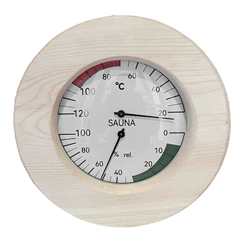 Аналог на высокотемпературного термометър-влагомер, така че е Изработена от дърво (бреза, елша или трепетлика.- Благороден комплект аксесоари за сауна
