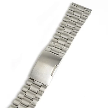 Висококачествени въжета за часа, мъжки и женски, 16 мм, сребристо-стоманена каишка за часовник, гривна с извит край SB0512