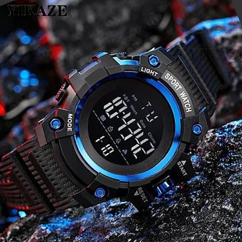 Военни мъжки часовник YIKAZE, хронометър, обратно броене, спортни часовници, луксозни мъжки ръчни часовници, водоустойчиви цифрови led електронни часовници за деца