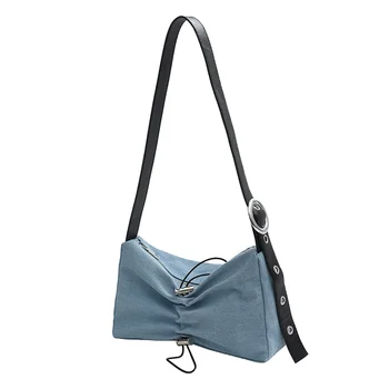 Дамски ежедневни чанта през рамо, преносима деним бизнес чанта през рамо, градинска чанта-тоут, чанти с горната дръжка, чанта