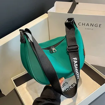 Ежедневни дамски чанти през рамо от найлон 2023, новият моден тренд, пътна чанта-скитник, луксозна дизайнерска чанта, портфейл, син, зелен