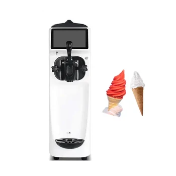 Електрическа Търговска машина за мек сладолед с жидкокристаллическим дисплей минимална тип, цилиндър от неръждаема стомана, машина за приготвяне на замразено кисело мляко