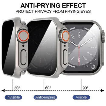За Apple Watch Series 8 7 6 5 4 SE2 45-мм защитен калъф за екрана със защитата от неоторизиран достъп от ултра-тънък закалено стъкло