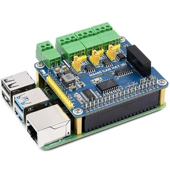 За Raspberry Pi 4B Изолирано двойна такса за разширяване на интерфейс Rs485 Can със защита от изолацията на хранене Gigabit Ethernet син цвят