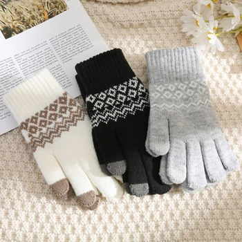 Зимни Топли Възли ръкавици Зимни Ръкавици с пълни пръсти Дамски ръкавици със сензорен екран Ръкавици с отделни пръсти Неутрални Улични ръкавици