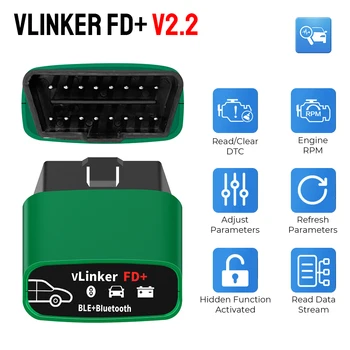 Инструменти за диагностика на автомобила J2534 ELM327 OBD 2 Скенер, Четец на код vLinker FD + V2.2 За FORScan За Ford Bluetooth-Съвместими 4.0 WIFI
