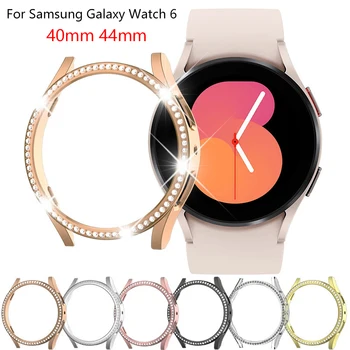 Калъф с диаманти за Samsung Galaxy Watch 6 40 мм 44 мм, защитен калъф-броня с пайети за Galaxy Watch 6, аксесоари без екран