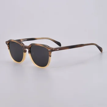 Квадратни слънчеви очила, мъжка мода, Хай стрийт, кафяви очила, поляризирани слънчеви очила с защита от uv сянка слънчеви очила по рецепта UV400