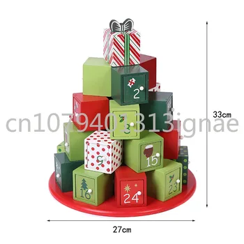 Коледен подарък кутия, броене, календарни декорация, дървени творчески украса, панделки, чекмеджета, съхранение, търговия на едро