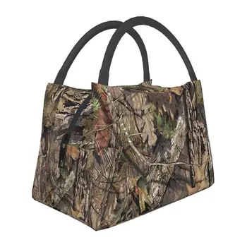 Ловни камуфляжные чанти за обяд с камуфляжным модел за жени Leaves Woods Season Преносим термоохладитель за обяд