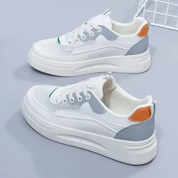 Малки бели обувки, дамски лятна новост, Корейската версия на многофункционален дамски обувки от дишаща мрежа за почивка.