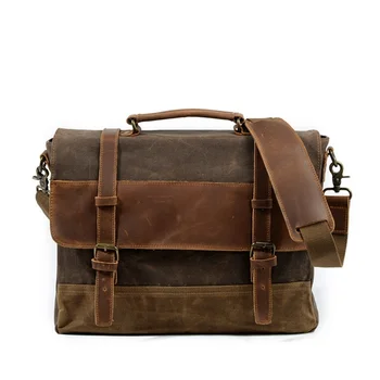 Мъжка чанта-месинджър Weysfor, водоустойчив холщовая Кожена мъжка реколта чанта, голяма пазарска чанта-чанта, чанта през рамо, чанта за лаптоп