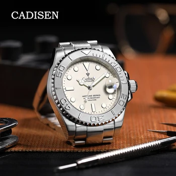 Мъжки часовник CADISEN Механичен автоматичен часовник за мъже NH35 Спортни Водоустойчивост светлинен часовник е от неръждаема стомана Reloj Hombre 2023