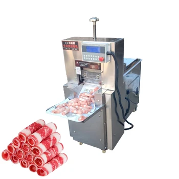 Напълно автоматична машина за нарязване на крем от агнешко с ЦПУ, търговска машина за рязане на замразено месо от неръждаема стомана