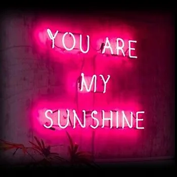 Неонова реклама You Are My Sunshine Неонова Светлинна Табела Начало Декор Спални Arcade Икона Лампа от истинско стъкло, Ръчно изработени Стенни Козметична стая