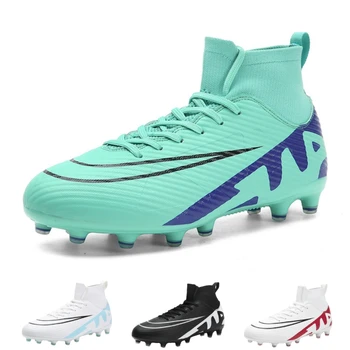 Нескользящие футболни обувки TF / FG, удобни мъжки футболни обувки с висок берцем, градинска обувки за професионални състезания, тренировочная обувки