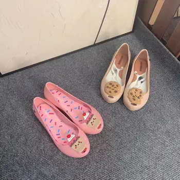 Новата плажна обувки за деца гимназия Mini Мелиса Baby Gilrs, желейные обувки за момичета, Фини обувки-пеперуди, Сандали с мека подметка