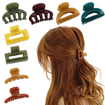 Нови Мини-скоби желеобразного цвят за жени и момичета, Геометрични Нокти за коса, Щипки за коса с хубав интериор, Модерни Аксесоари за коса