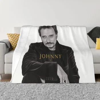 НОВИ одеала Johnny Hallyday в стила на френския рок, Топло фланелевое одеяло France Singer за домашно дивана, офиса и за пътуване
