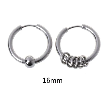 Обеци-пръстени във формата на кръг в стил пънк, 1 Чифт Бижута за Мъже и Жени, Празнична Ежедневни Облекла