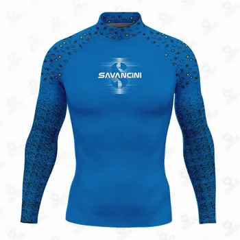 Обикновени ризи за сърфиране Rashguard, мъжки солнцезащитная hoody за сърфиране с дълъг ръкав, бански костюми Savancini с защита от uv