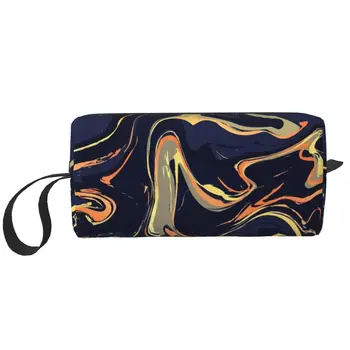 Премиум Мрамор Inkscape Голяма Косметичка с Цип Пътни Козметични Чанти на Абстрактното Изкуство, Преносима Чанта за Тоалетни Принадлежности, Унисекс