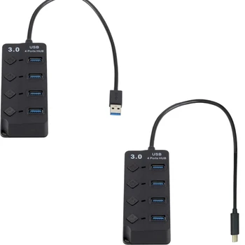 Прост и елегантен хъб USB / Type C с отделни изходи за различни устройства