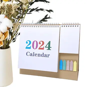 Прост Многофункционален настолен календар в 2024 година на английски език, Дневен Месечен разписание, График, на Годишната Програма, Органайзер за домашен Офис