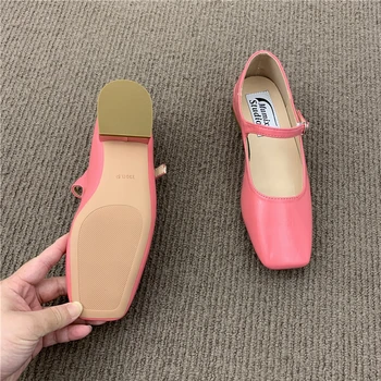 Розови сандали за крайградски пътувания, нежни и елегантни летни чехли Mary Jane