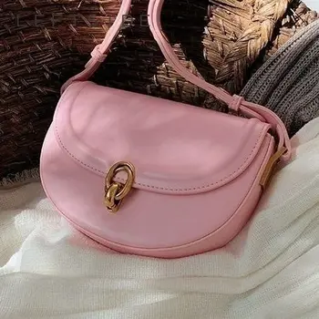 Розово-зелени чанта през рамо за жените, мини-дамски чанти от изкуствена кожа, тенденция 2023, зимна мода, чанта през рамо, чанти и портмонета