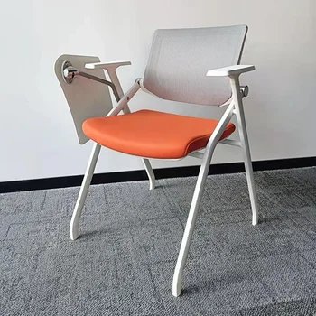 Сгъваем тренировъчен стол с плот, бяла пластмасова облегалка, мрежесто шкивом на четири крака, конферентна зала с работно бюро