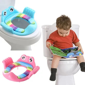 Седалка за бебешка тоалетна, сигурна седалка за бебешка саксията с подлакътник за момичета, приучение момчета до тоалетните, за пътуване на открито, Детска възглавница за саксията