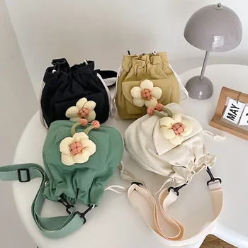 Сладко цвете bag-чанта за съвсем малък, женствена чанта през рамо, студентски чанта за пазаруване, удобен холщовая чанта-месинджър