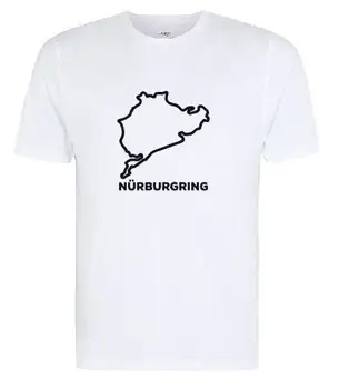Тениска с пистата Нюрбургринг, подарък тениска за любителите на състезания на писта
