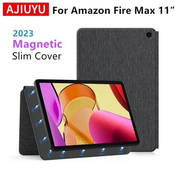 Тънък Магнитен Калъф AJIYU За 11-инчов Таблет на Amazon Fire Max 2023 година на издаване Firemax Smart Case Защитната Обвивка От Кожа