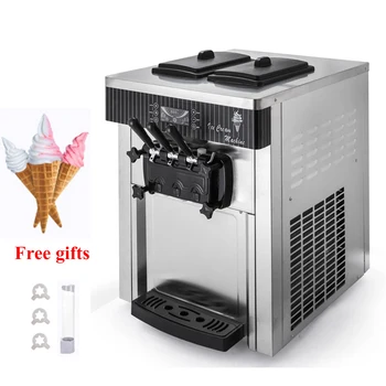 Търговска машина за мек сладолед Автоматична машина за приготвяне на сладолед 220 и 110 В Машина за приготвяне на сладолед от неръждаема стомана