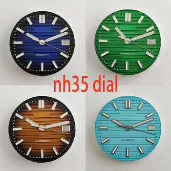 Циферблат NH35 29,8 мм циферблат Nautilus dial, зелен светлинен циферблат, подходящ за часов механизъм NH35, аксесоари за часовници, ремонт инструмент часа
