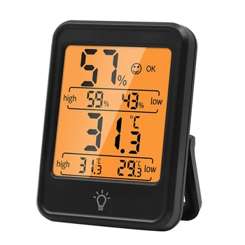 Цифрово измерване на температура и влажност с подсветка Електронен влагомер за дома на закрито