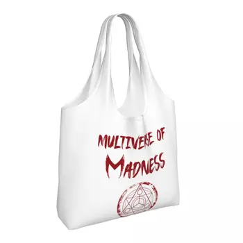 Чанта за пазаруване Мултивселената Of Madness, червено дума, Червен чанти, Дамски чанти-тоут с принтом, Съвременната градинска и плажна чанта от полиестер